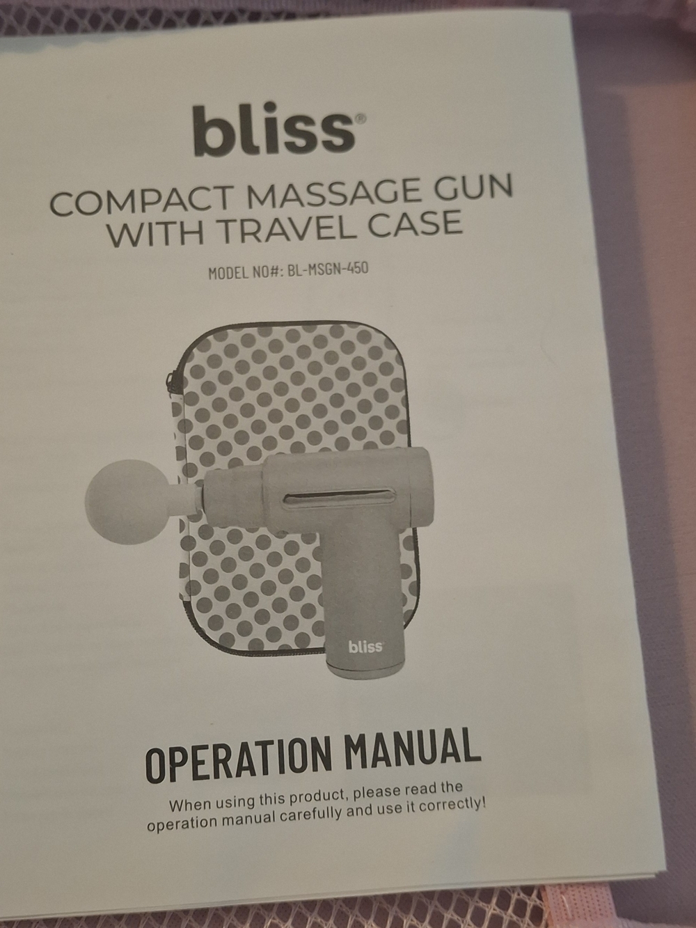 bliss Compact Massage Gun in Light Gray
